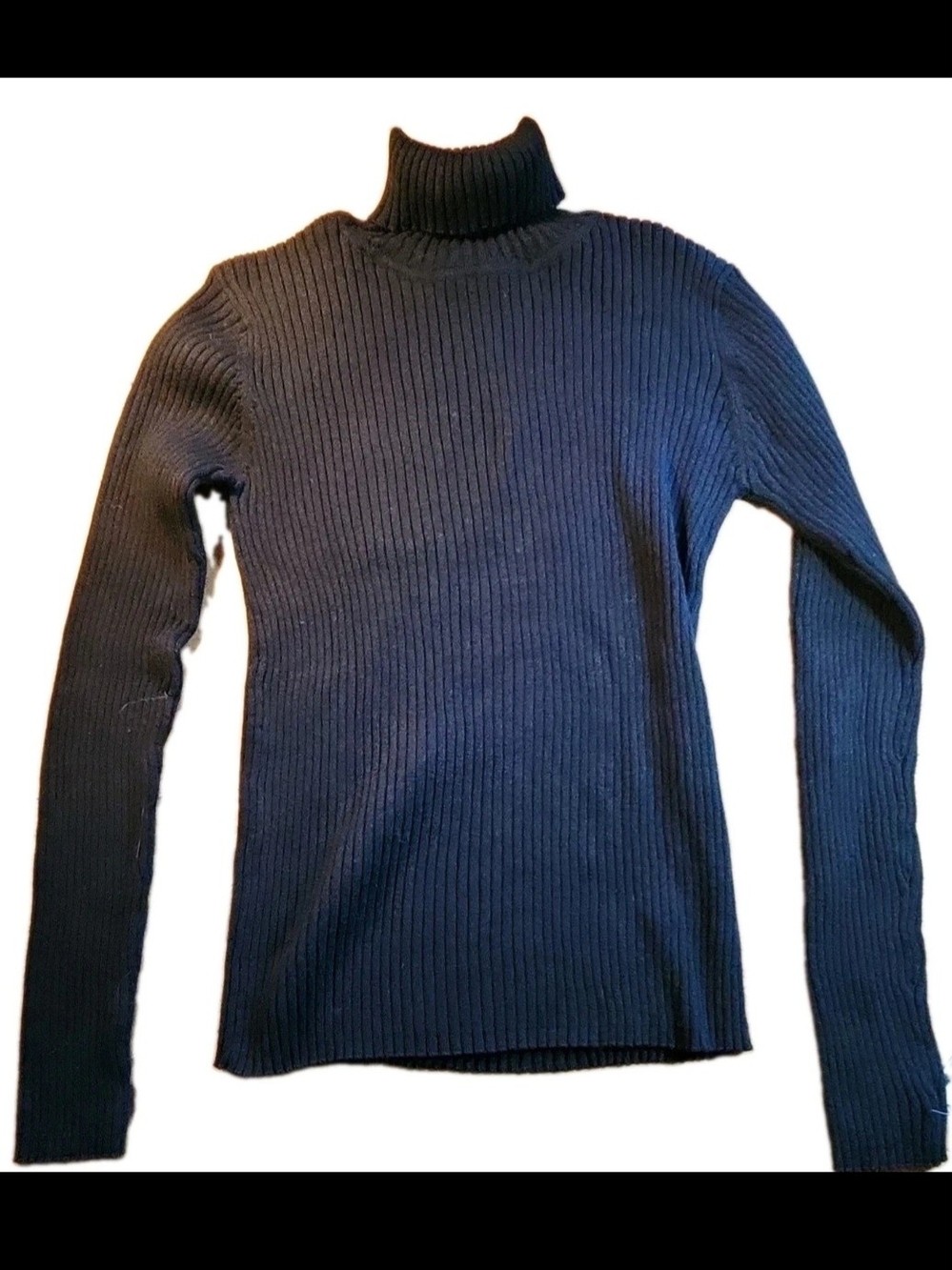 Cherokee Black Ribbed Cotton Turtleneck Pullover Sweater Long Sleeve Juniors XL